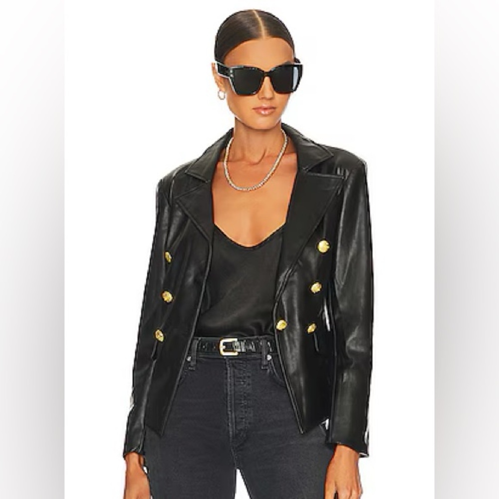 By Anthropologie Nico Faux Women's Blazer with Gold Accents